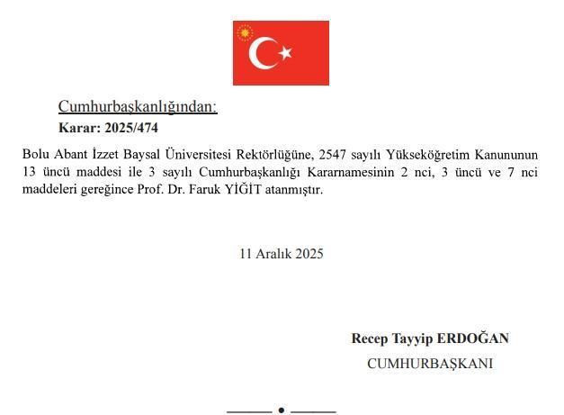 Yeni Abant İzzet Baysal Üniversitesi rektörü kim oldu? Abant İzzet Baysal Üniversitesi Üniversitesi Rektörü Prof. Dr. Faruk Yiğit kimdir, kaç yaşında,