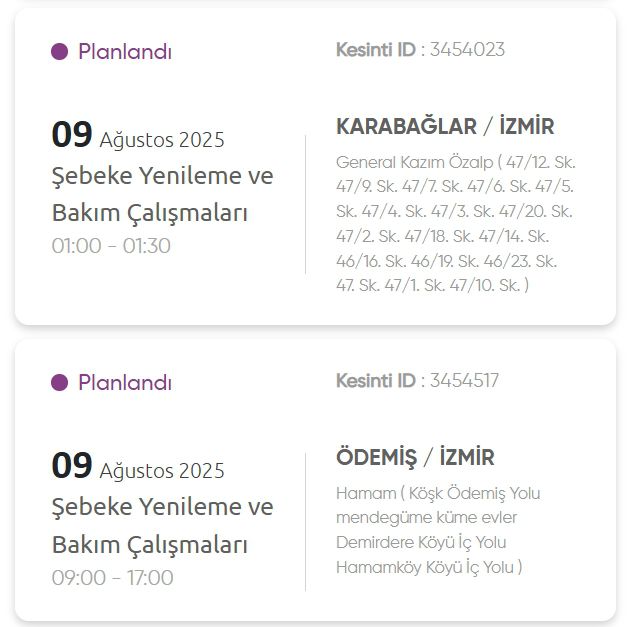 İzmir GEDİZ elektrik kesintisi! 9 Ağustos İzmir'de elektrik kesintisi ne zaman bitecek, elektrikler ne zaman gelecek?
