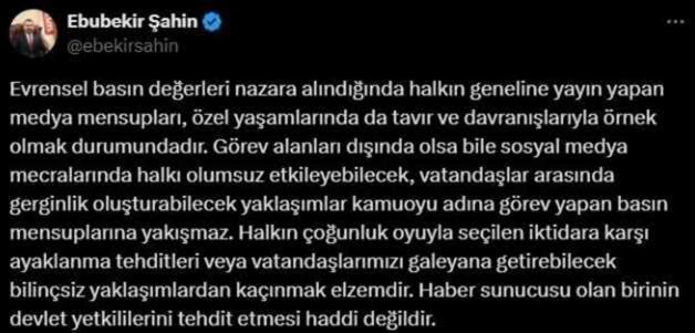Haber sunucusu 'Öldürtmeyeceğiz' dedi, RTÜK Başkanı Şahin'den yanıt gecikmedi