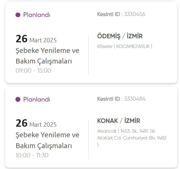 İzmir GEDİZ elektrik kesintisi! 26 Mart İzmir'de elektrik kesintisi ne zaman bitecek, elektrikler ne zaman gelecek?