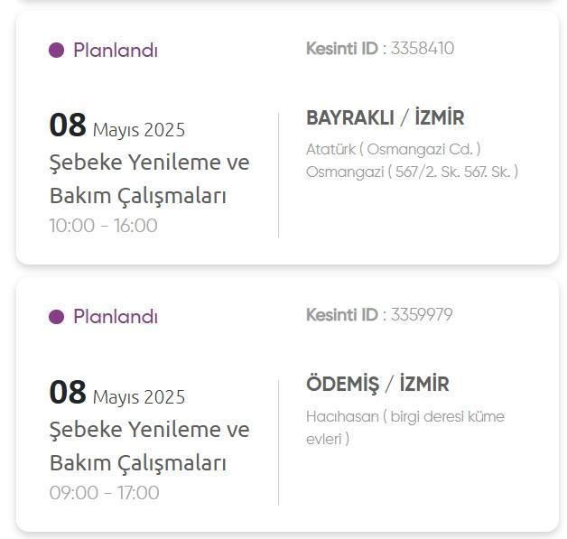 İzmir GEDİZ elektrik kesintisi! 8 Mayıs İzmir'de elektrik kesintisi ne zaman bitecek, elektrikler ne zaman gelecek?