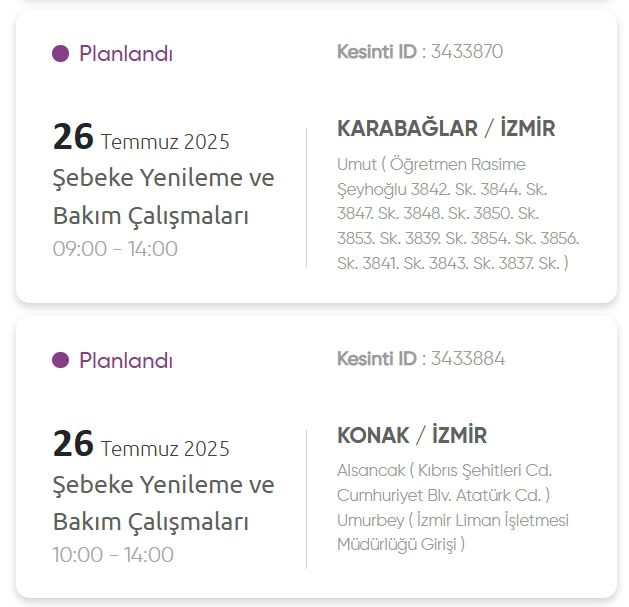 İzmir GEDİZ elektrik kesintisi! 26 Temmuz İzmir'de elektrik kesintisi ne zaman bitecek, elektrikler ne zaman gelecek?