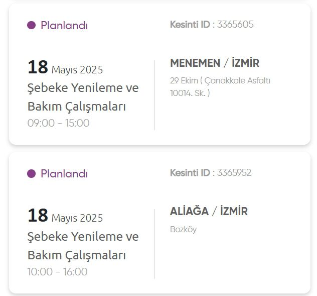 İzmir GEDİZ elektrik kesintisi! 17 Mayıs İzmir'de elektrik kesintisi ne zaman bitecek, elektrikler ne zaman gelecek?