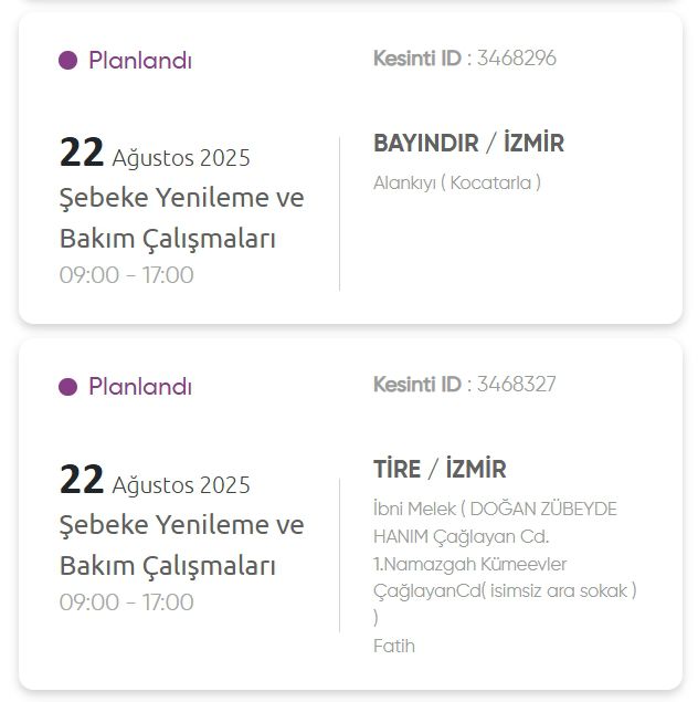 İzmir GEDİZ elektrik kesintisi! 22 Ağustos İzmir'de elektrik kesintisi ne zaman bitecek, elektrikler ne zaman gelecek?