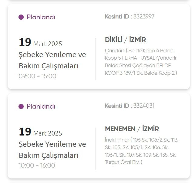 İzmir GEDİZ elektrik kesintisi! 19 Mart İzmir'de elektrik kesintisi ne zaman bitecek, elektrikler ne zaman gelecek?