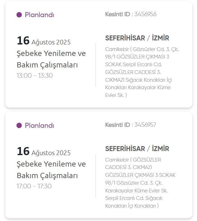 İzmir GEDİZ elektrik kesintisi! 16 Ağustos İzmir'de elektrik kesintisi ne zaman bitecek, elektrikler ne zaman gelecek?