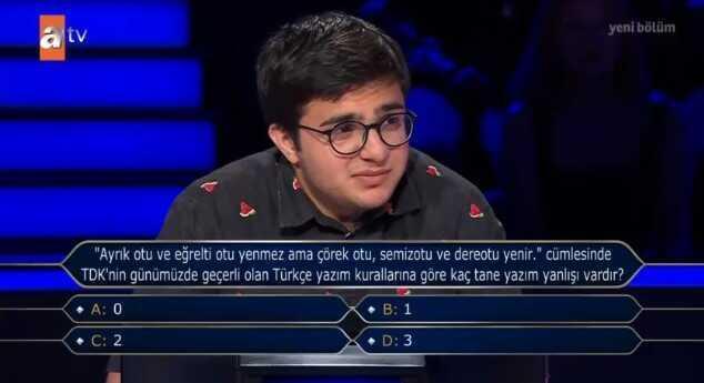 ('Ayrık otu ve eğrelti otu yenmez ama çörek otu, semizotu..) Kim Milyoner Olmak İster 1 Ağustos Sorusu Cevabı Nedir? 200 Bin TL'lik soru ve cevabı ne?