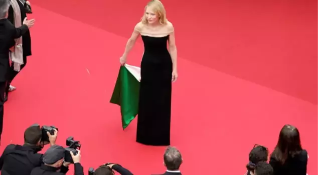 The outfit that made a mark in Cannes! Actress Cate Blanchett showed her support for Palestine with her dress.