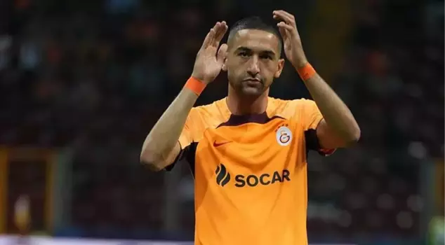 Galatasaray's Hakim Ziyech did not forget Palestine during the championship celebrations.
