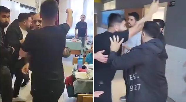Родитель, напавший на учителя из класса! Он напал на учителя перед глазами детей.