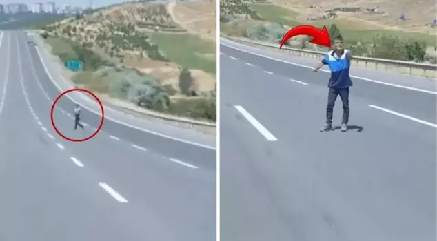 Attempted robbery at the risk of their lives! They jump in front of the speeding vehicle and terrify the drivers.