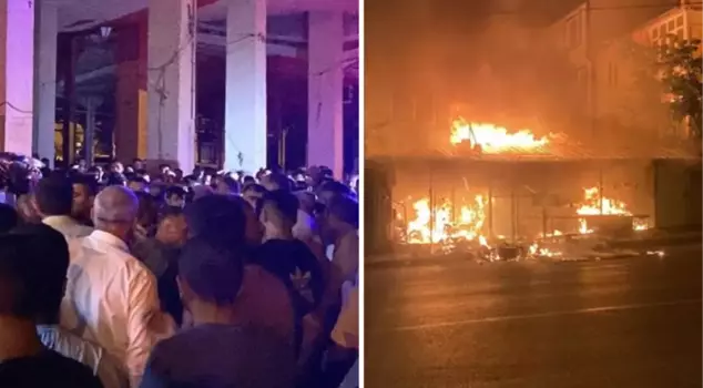 Disturbing incident in Kayseri! A person of Syrian nationality harassed a young child, and an angry mob set fire to businesses.
