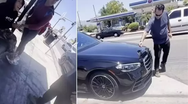 In California, a Mercedes driver slapped an autistic child who touched the emblem of his vehicle.