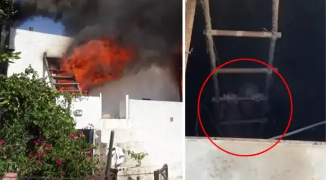 He set his house on fire and threw himself into a well when he saw the gendarmes.