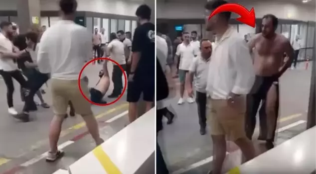 Incredible fight at the hospital! Security and patient got into a fierce brawl, kicking and punching each other.