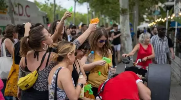 Anti-tourism protesters in Spain attacked tourists with water guns in Barcelona.