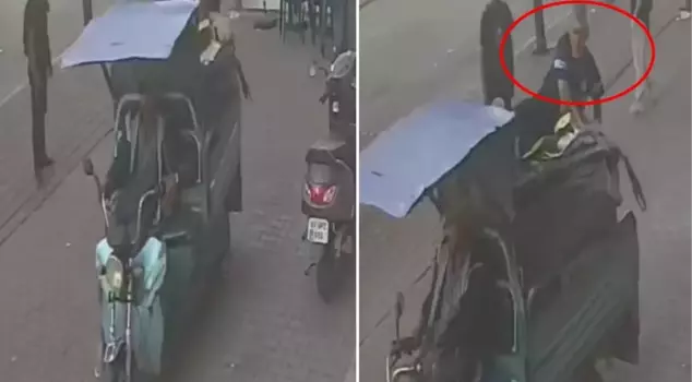 A strange theft in Adana! They stole the motorcycle along with its owner and ran away.