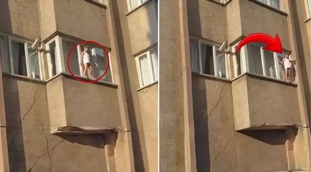 The 4-year-old child left everyone speechless as he started walking on the edge of the window! The neighborhood immediately sprang into action.