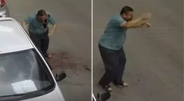 He first shot his former partners and then himself in the head! The horrifying moments were captured on camera.