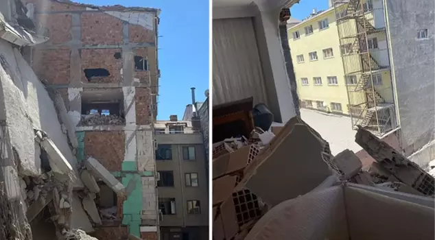 Great panic in Istanbul! The walls of the adjacent building collapsed during the demolition work.