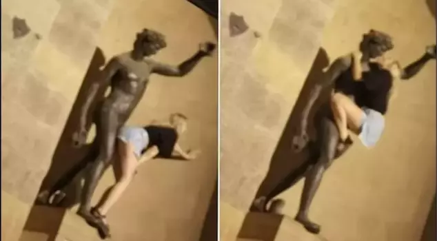 Disturbing images that caused outrage in the country! The female tourist did everything possible to the famous statue.