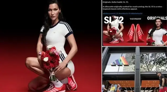 Adidas has removed pro-Palestinian model Bella Hadid from their shoe campaign themed around the 1972 Munich Olympics, following Israel's reaction to the decision.