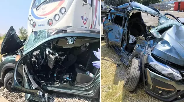 A passenger train collided with a car! The family on their way to the hospital tragically lost their lives.