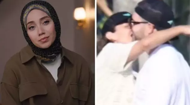 نجمة عصير الكرز الحمضيات، أوزغي أوزاجار، غمرت حبيبها بالقبلات.