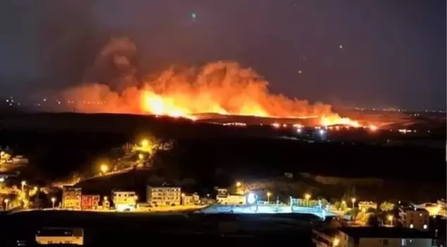 Crop fire in Diyarbakır! Firefighters from two districts were dispatched to the area.