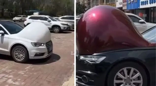 In the country where extreme heat is scorching, car hoods started to swell.