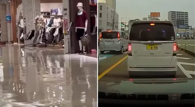 First images from the 7.1 magnitude earthquake in Japan! Even the products in the shopping mall didn't fall to the ground.