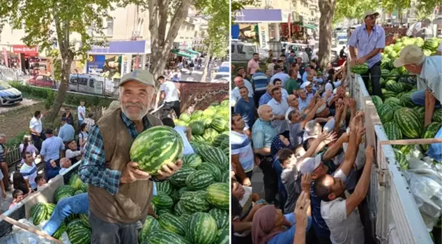 When the productivity was high, they distributed 17 tons of watermelons for free.