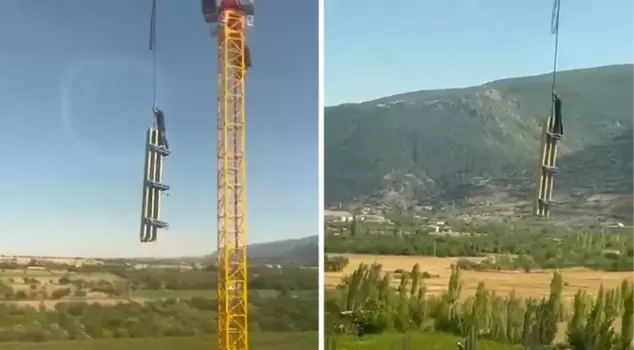 Hearts skipped a beat at the hospital construction site! The crane worked without taking any precautions at the top.