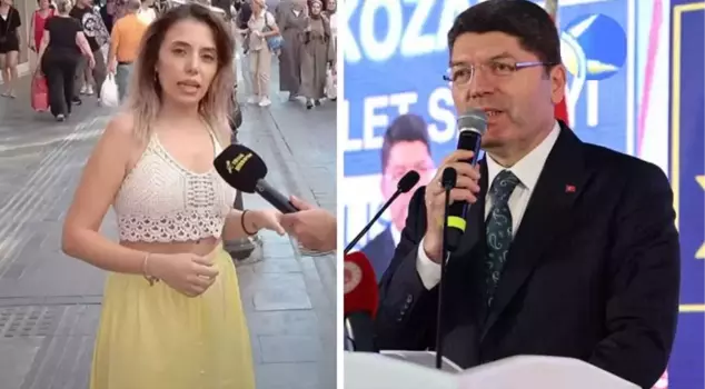 The arrest of the young woman after her street interview was questioned to Justice Minister Tunç.