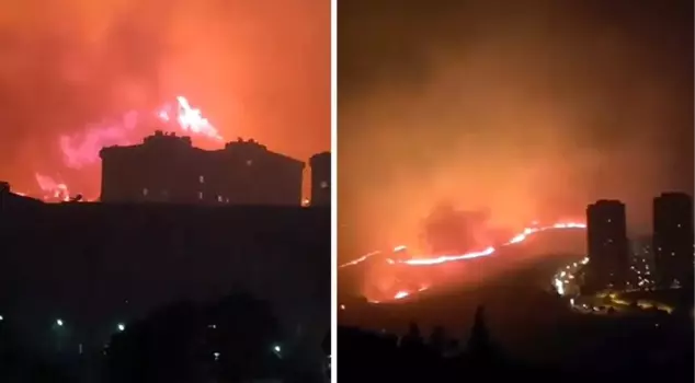 Izmir is on fire! The struggle of the teams against the flames reaching homes continues.