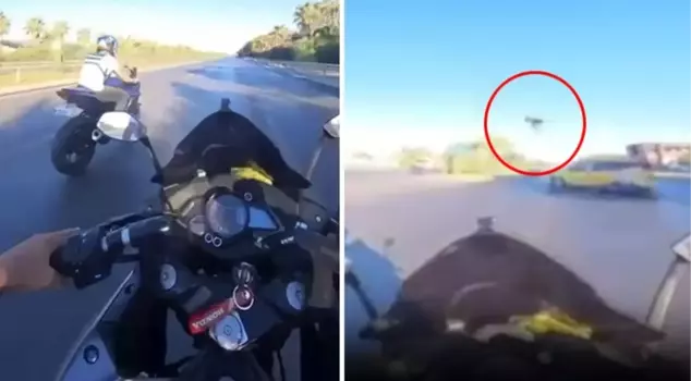 He recorded the death of his motorcycle friend, who flew meters into the air, second by second.