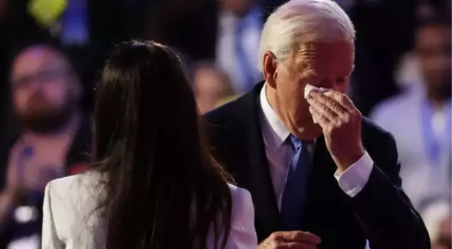 Joe Biden shed tears while delivering a speech at the Democratic National Convention.