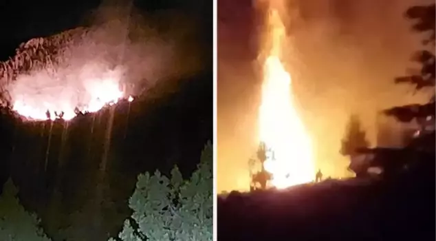 Forest fire in Mersin! Teams are struggling to intervene in the flames.