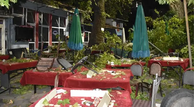 The branches of the centuries-old plane tree fell on the people sitting in the coffeehouse: 9 injured.