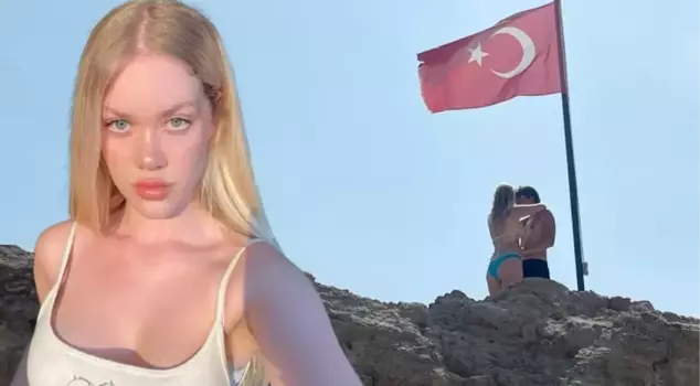 Serel Yereli's photos with her boyfriend under the Turkish flag received backlash.