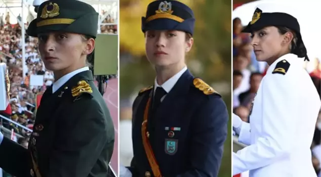 A first in the history of the Turkish Armed Forces! Three female lieutenants graduated as the top students from the Army, Navy, and Air Force War Schools.