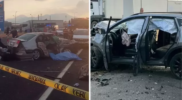Cars collided head-on: 2 dead, 3 injured.