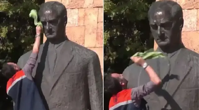 Response to the allegations that the employee who cleaned the Atatürk monument was fired from President Uzun.