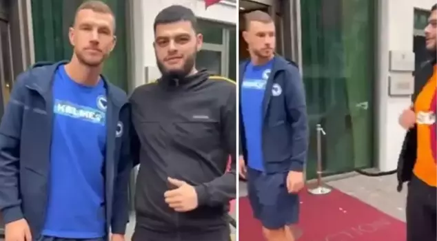 He literally beat the man with his gaze! The Galatasaray jersey drove Edin Dzeko crazy.