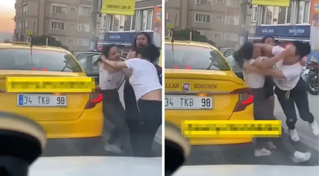 Shocking fight in Esenyurt! Women got into a hair-pulling brawl.