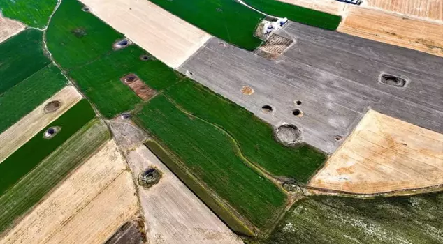 In the Konya Plain, 24 sinkholes fit into a single photograph.