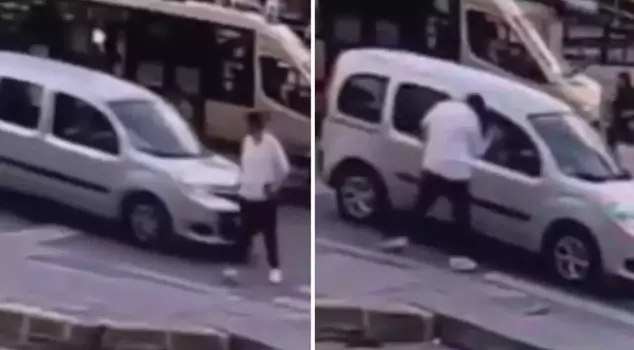 The rowdy behavior in Istanbul never ends! He stabbed the driver who didn't give way to him.
