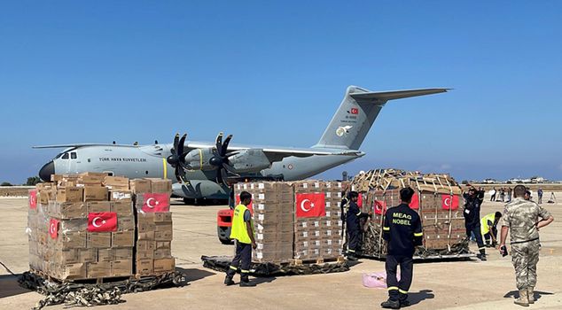 The humanitarian aid plane sent by Turkey has arrived in Lebanon.