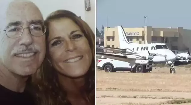 The woman whose pilot husband had a heart attack successfully managed to land the plane.