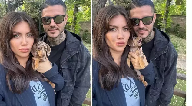 Wanda Nara and Icardi, who turned back from the brink of separation, share a family photo.